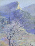 Les Grès de Saint-Anne au printemps, pastel sur papier Ingres 27 cm x 21 cm