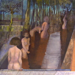  Figures et paysage 1, huile sur toile 120 cm 120 cm