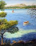 Transparences, sentier du littoral (Le Pradet) huile sur toile 41 cm x 33 cm