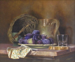 Assiette de figues, huile sur toile 38 cm x 46 cm