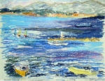 La lagune du Brusc, pastel 20 cm x 32 cm